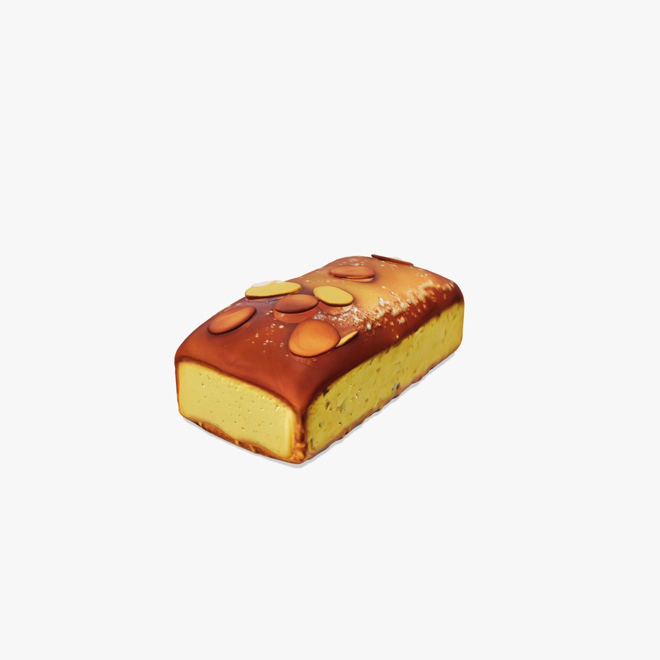 Elegant Almond Cake 3D model pack